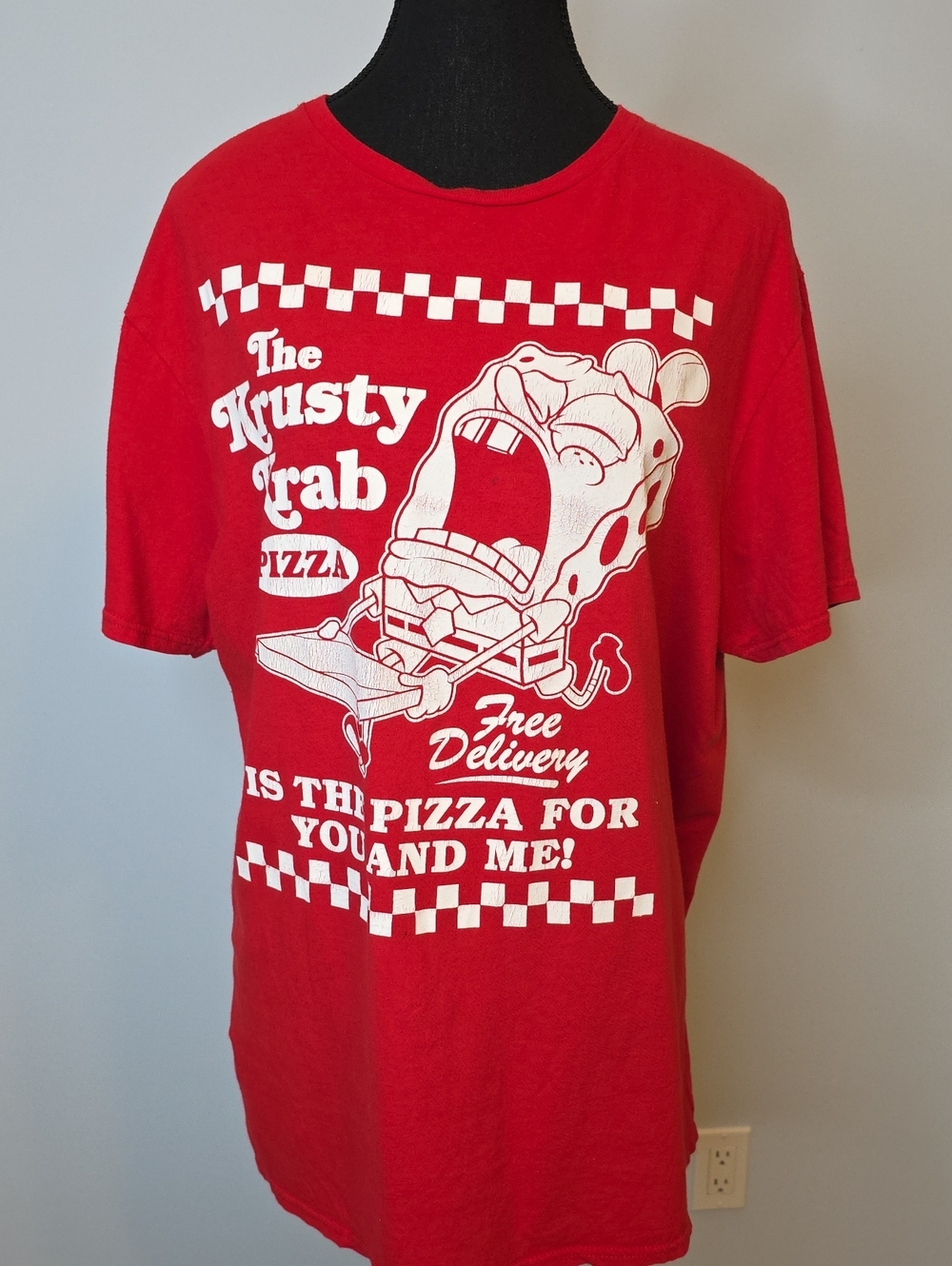 The Krusty Krab Spongebob Pizza Graphic Tee - Red & White